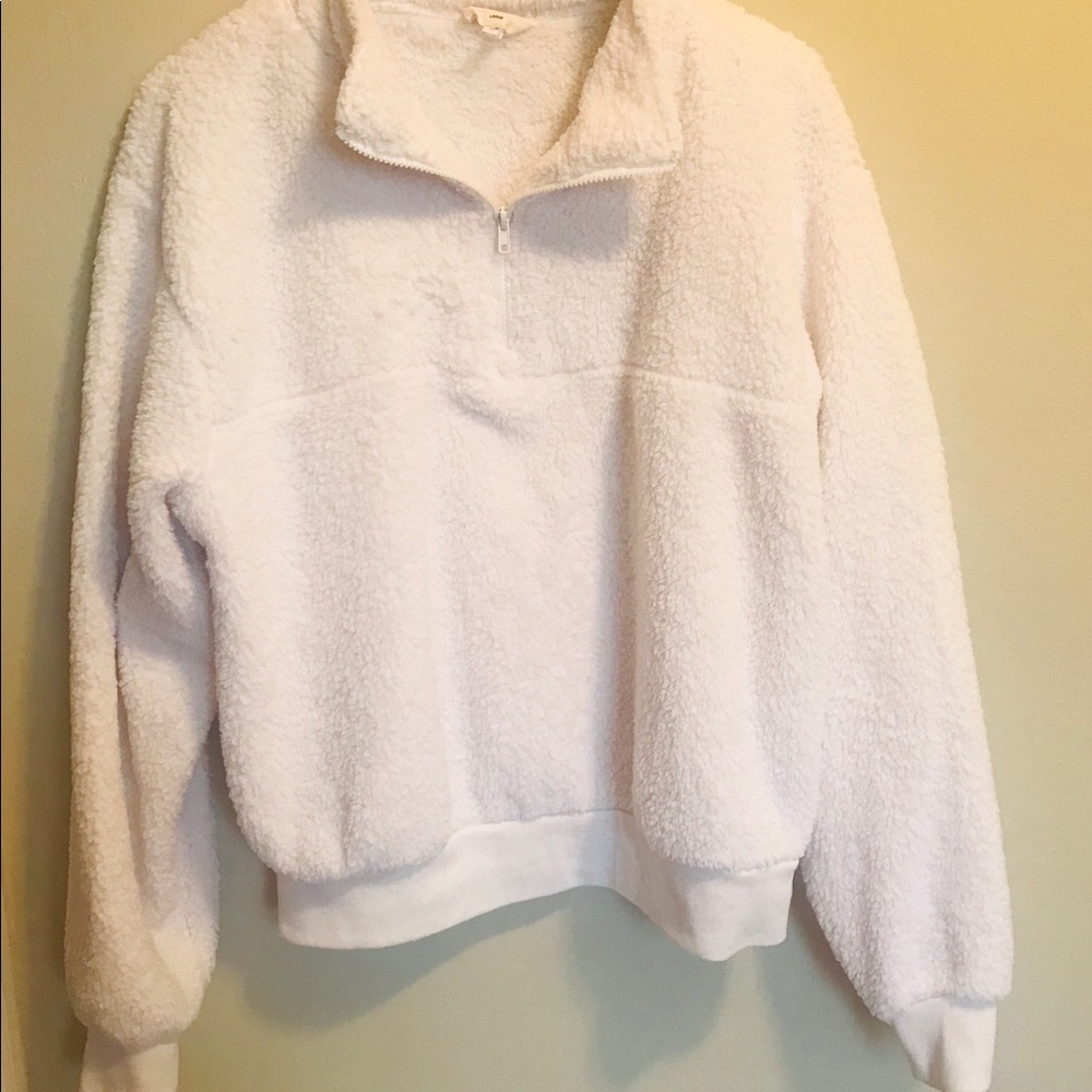 Pullover White Sherpa Size Large